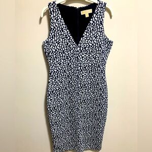 Michael KORS Navy and White Sheath Dress